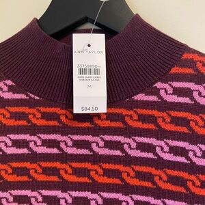Ann Taylor Multicolor Chain Pattern Sweater